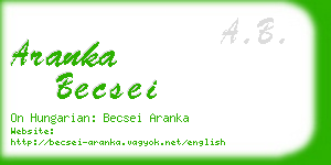 aranka becsei business card